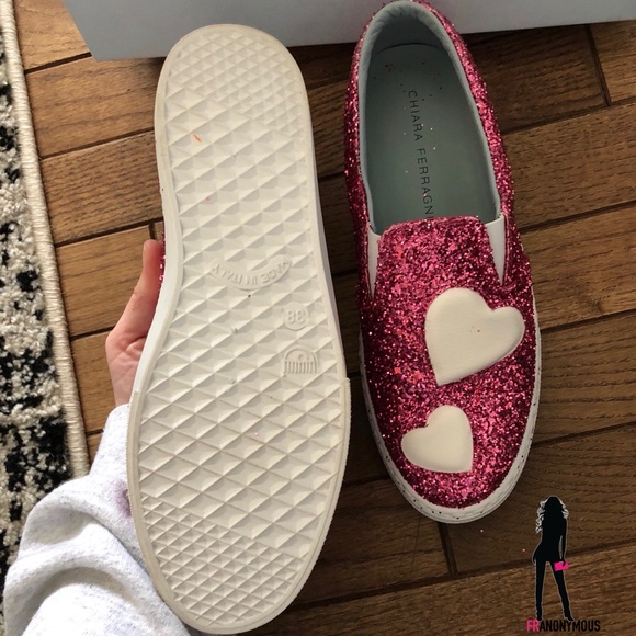 Chiara Ferragni Pink Glitter Skate Sneakers 38 - Picture 3 of 6